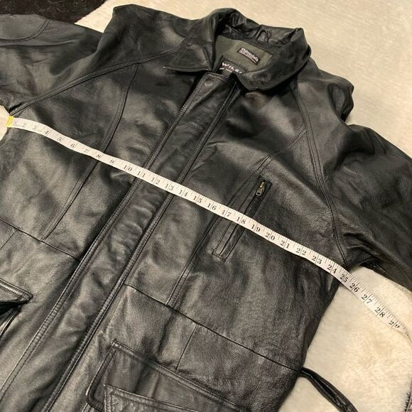 VTG Wilson’s‎ Thinsulate Black Leather Full Zip Jacket Size Large Y2K - Picture 6 of 12